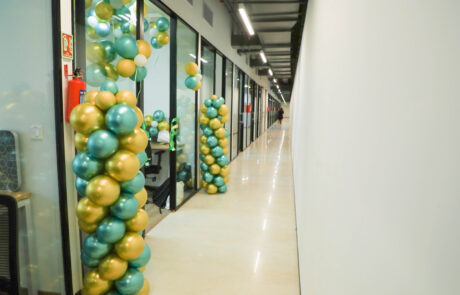 Chennai Development Center office interiors decorated for Longshore Labs inauguration.